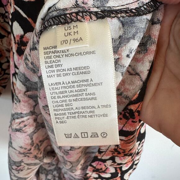 Free People Boho Jael Cut-Out Floral Mini Long Sleeve Dress Cottagecore MEDIUM - Picture 9 of 12